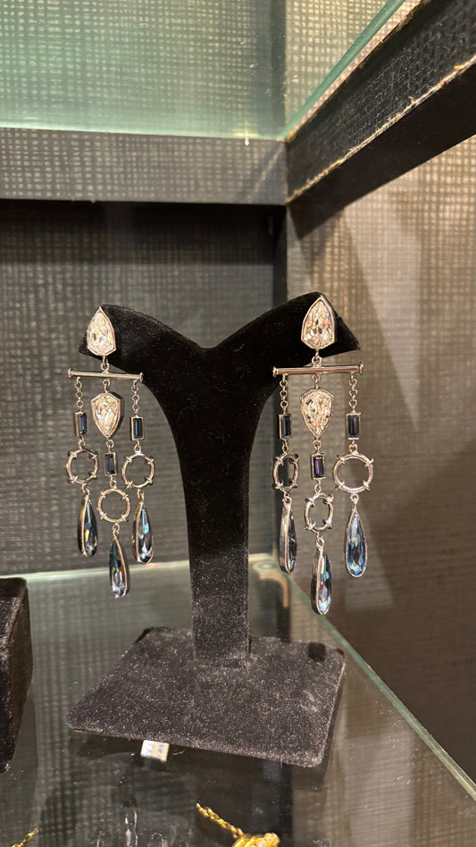 Jolie Gunmetal Crystal Earrings