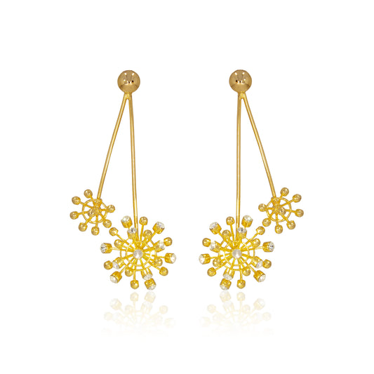 Dual Flora Long Earrings
