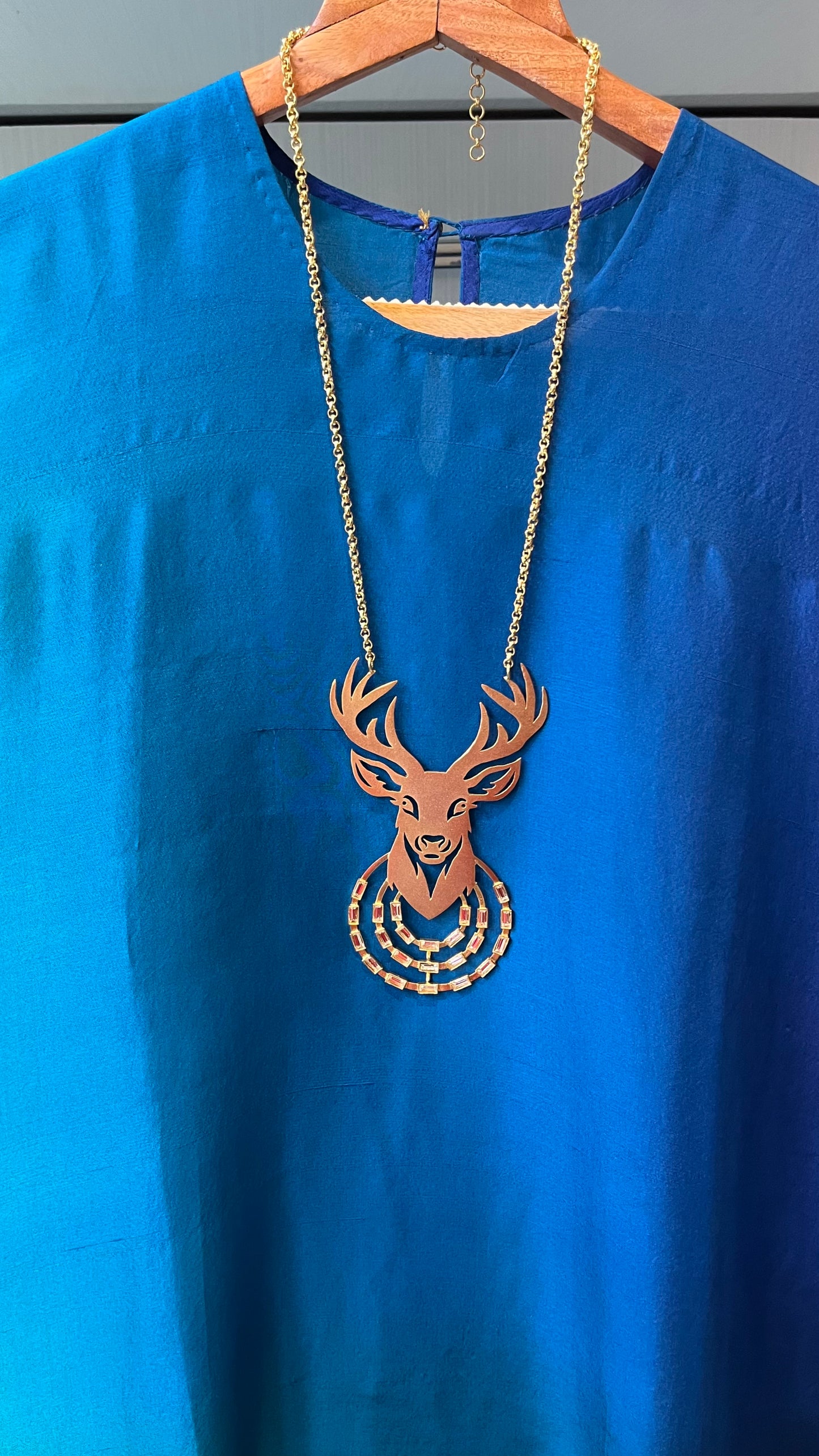 Reindeer Cutwork Necklace