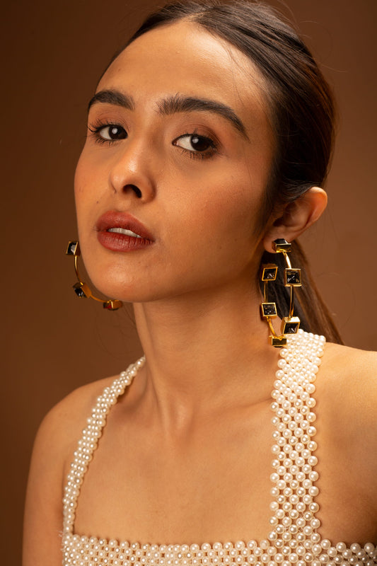 Graphite Classic Hoop Earrings