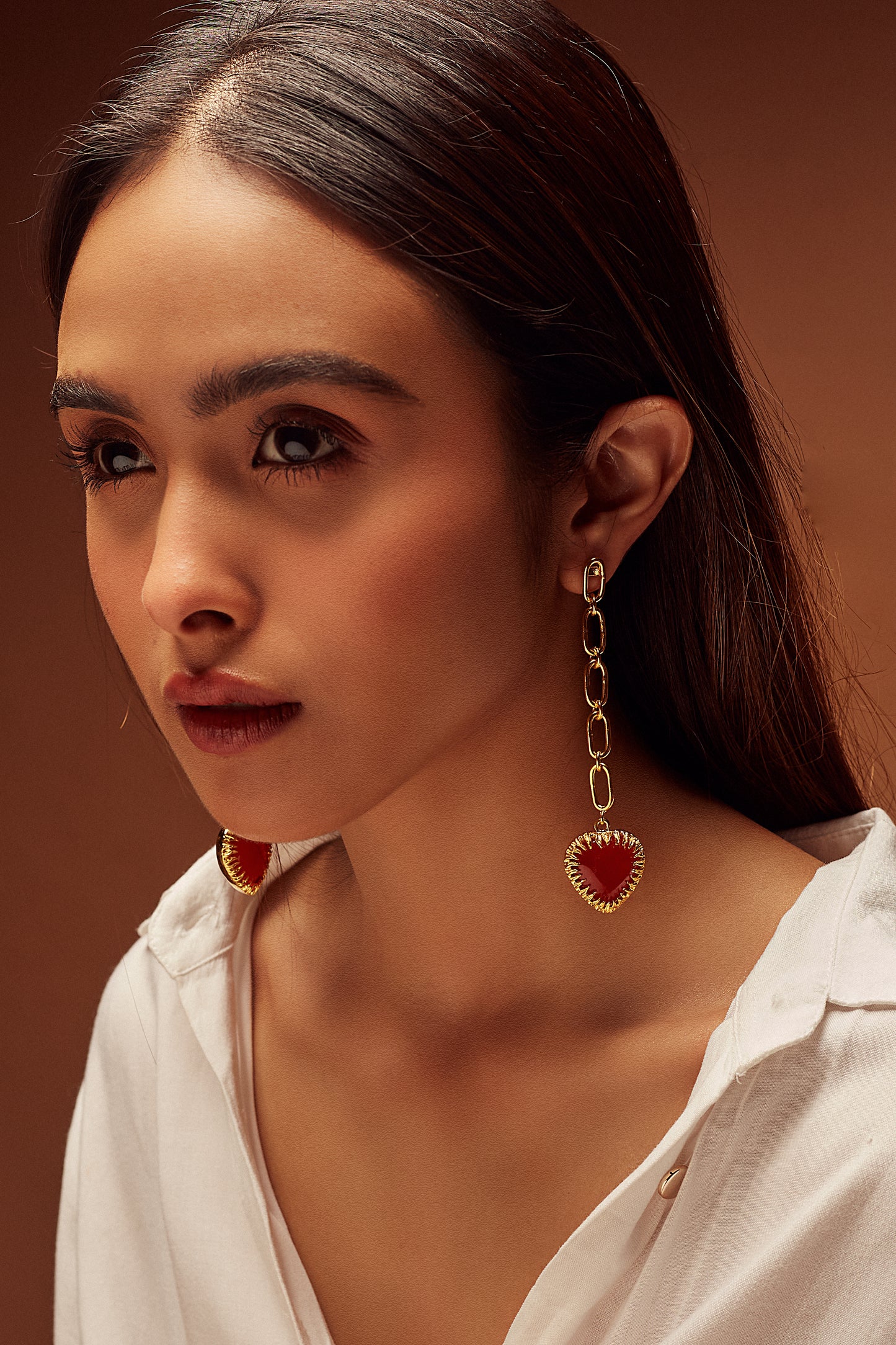 VINEETA SINGH IN HEART DANGLER EARINGS