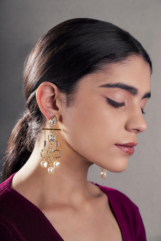 Jolie Statement Pearl Dangler Earrings