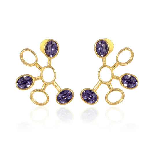 Molecular Stud Earrings - Tanzanite Blue