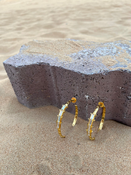 Fierra Baguette Hoop Earrings
