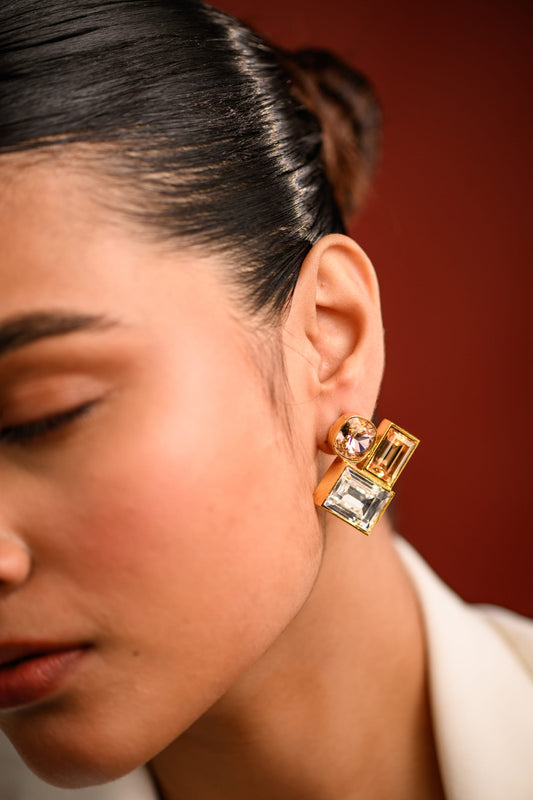 Rosalind Three Crystal Stud Earrings