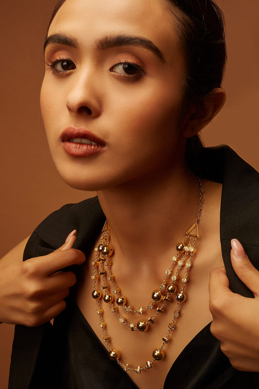 Three Line Droplet Necklace