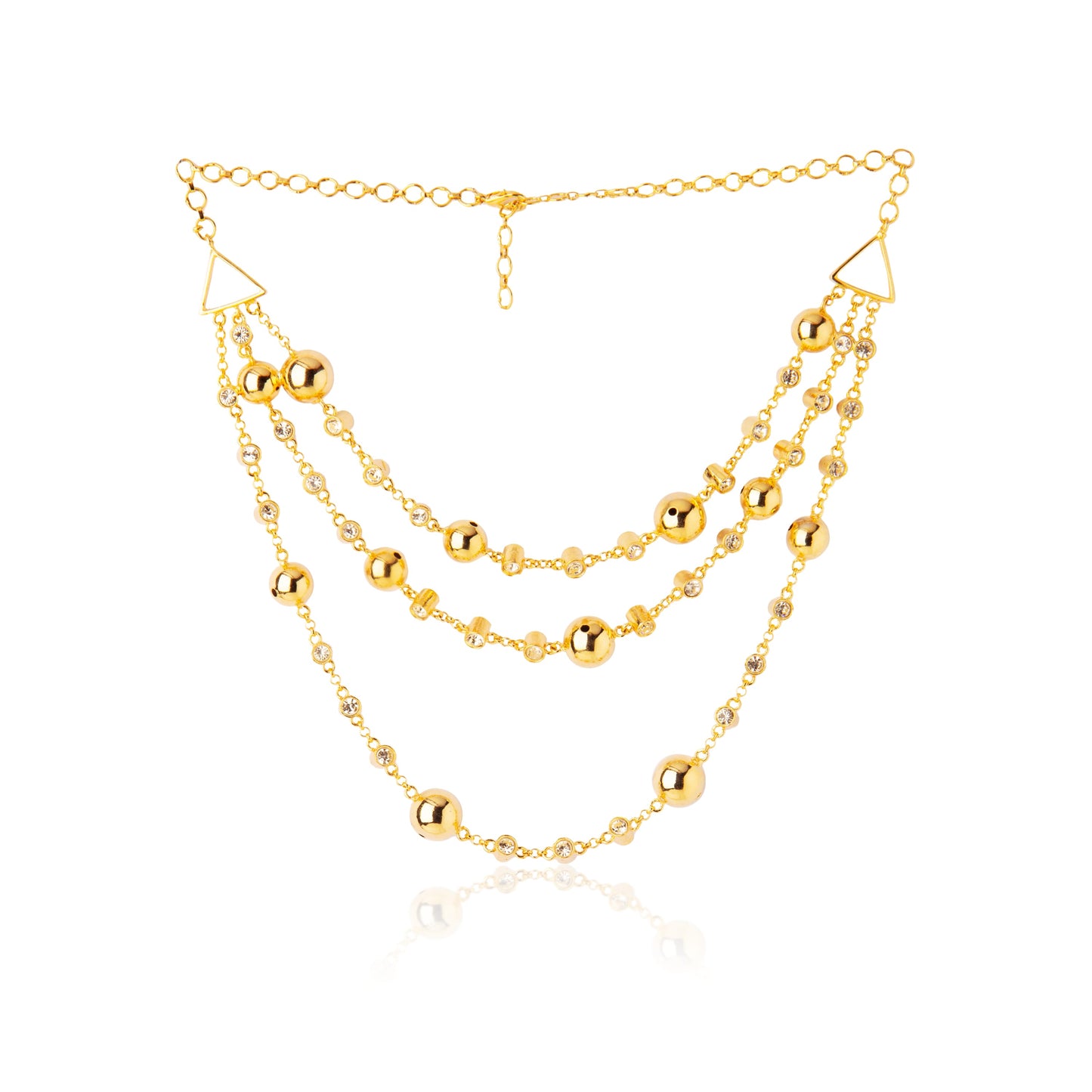 Three Line Droplet Necklace