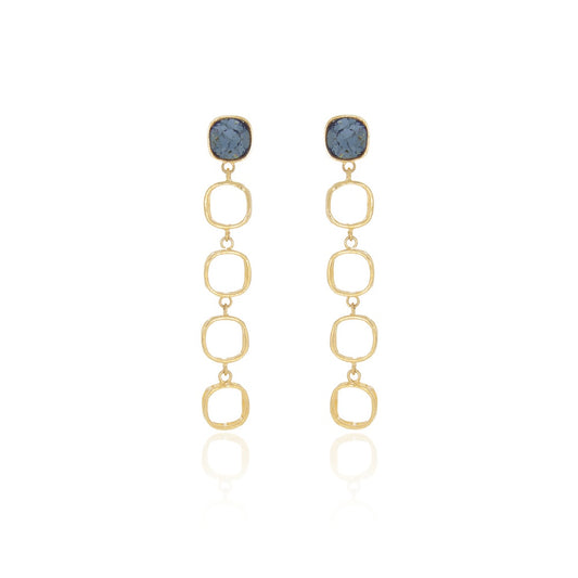 Cushion Dangler earrings - Denim Blue