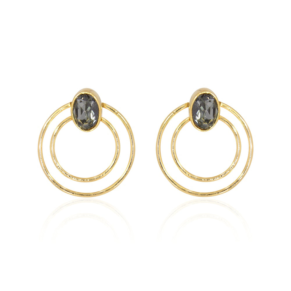 Detachable Double Ring Stud Earrings