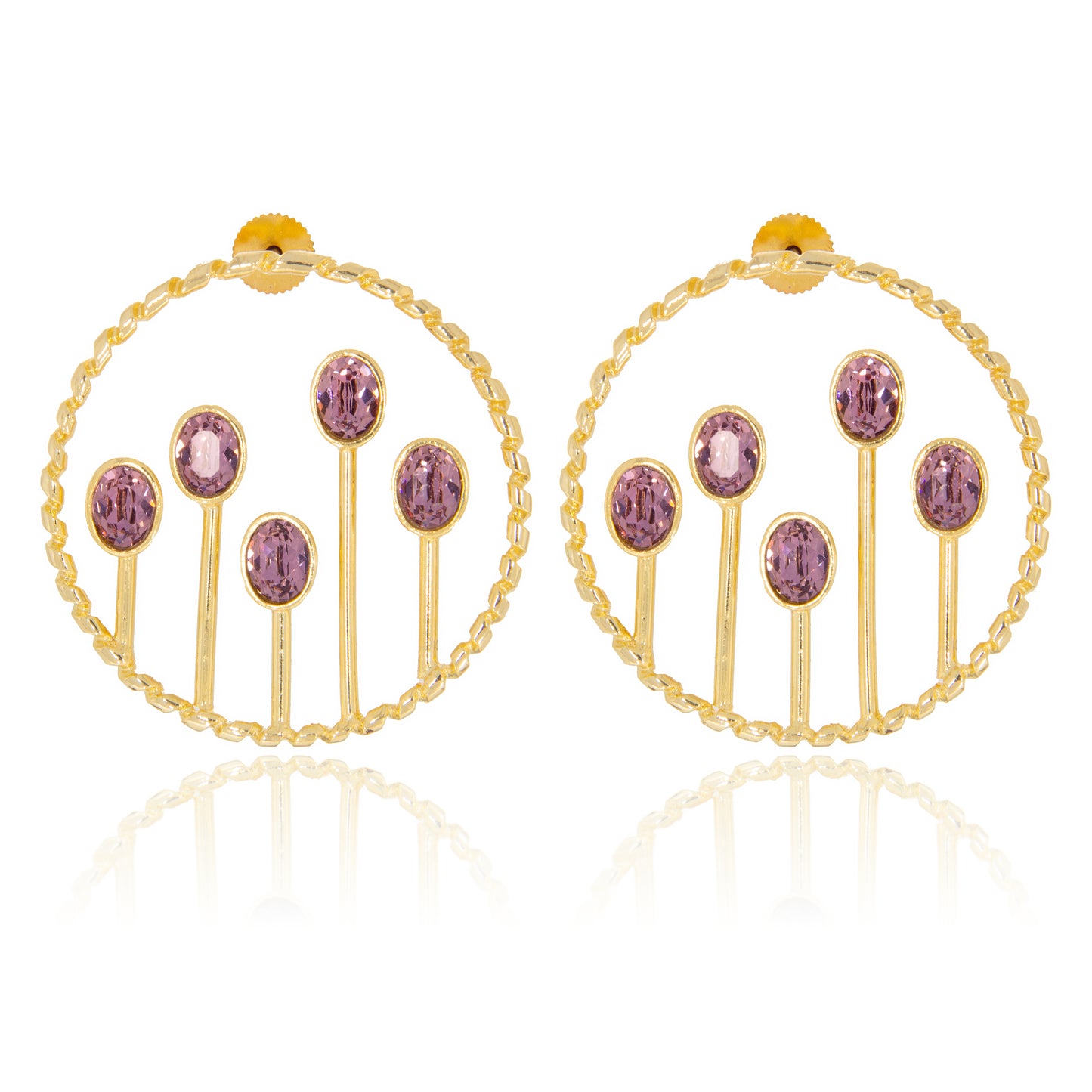 Bloom Stud Earrings - Dark Pink