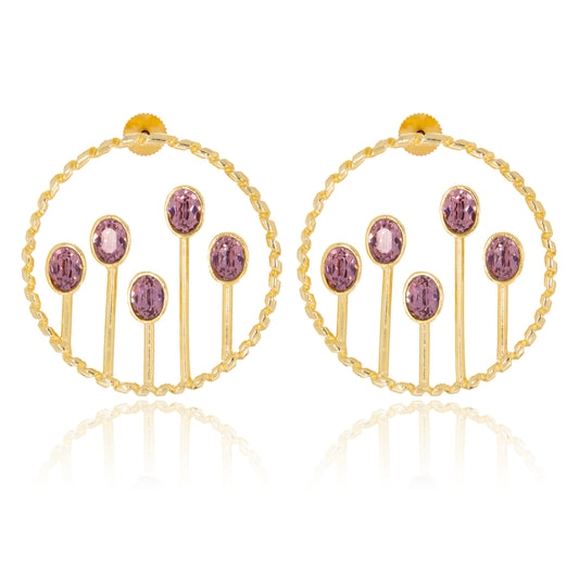 Bloom Stud Earrings - Dark Pink