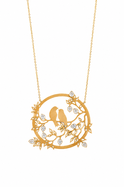 Lovebirds Cutwork Necklace