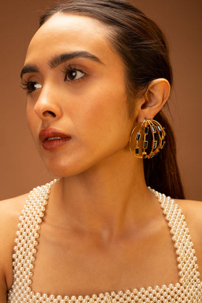 Disco Earrings - Dark Blue