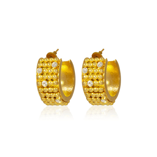 Droplet Bali Hoop Earrings