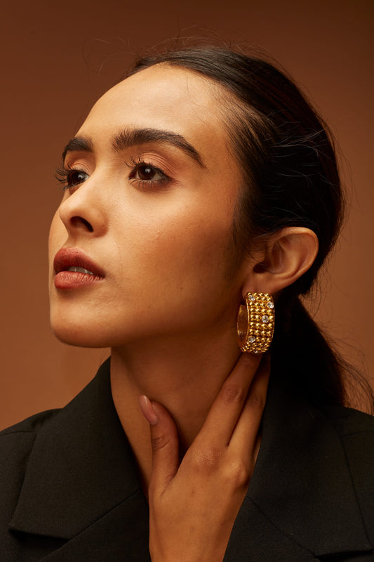 Droplet Bali Hoop Earrings