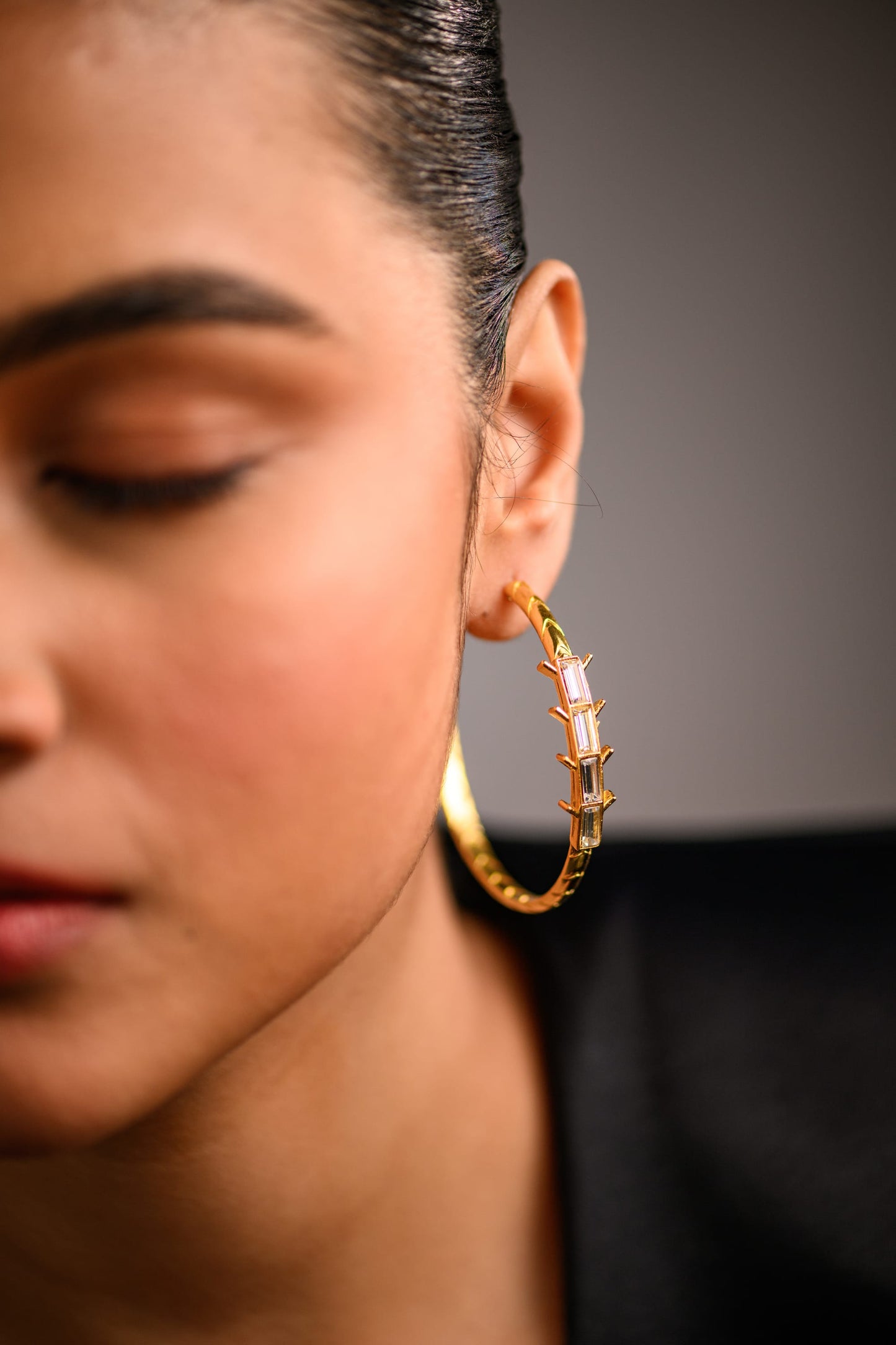 Fierra Baguette Hoop Earrings