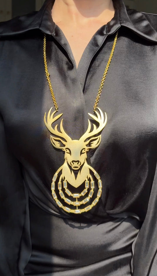 Reindeer Cutwork Necklace