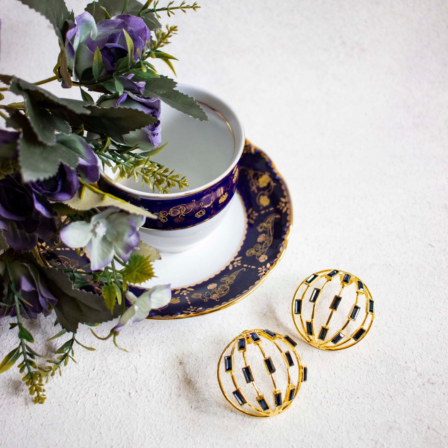 Disco Earrings - Dark Blue