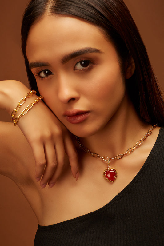 TINA DUTTA IN HEART CHARM NECKLACE