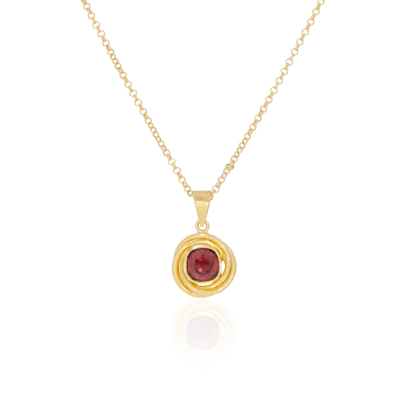 Knot Pendant Necklace - Burgandy
