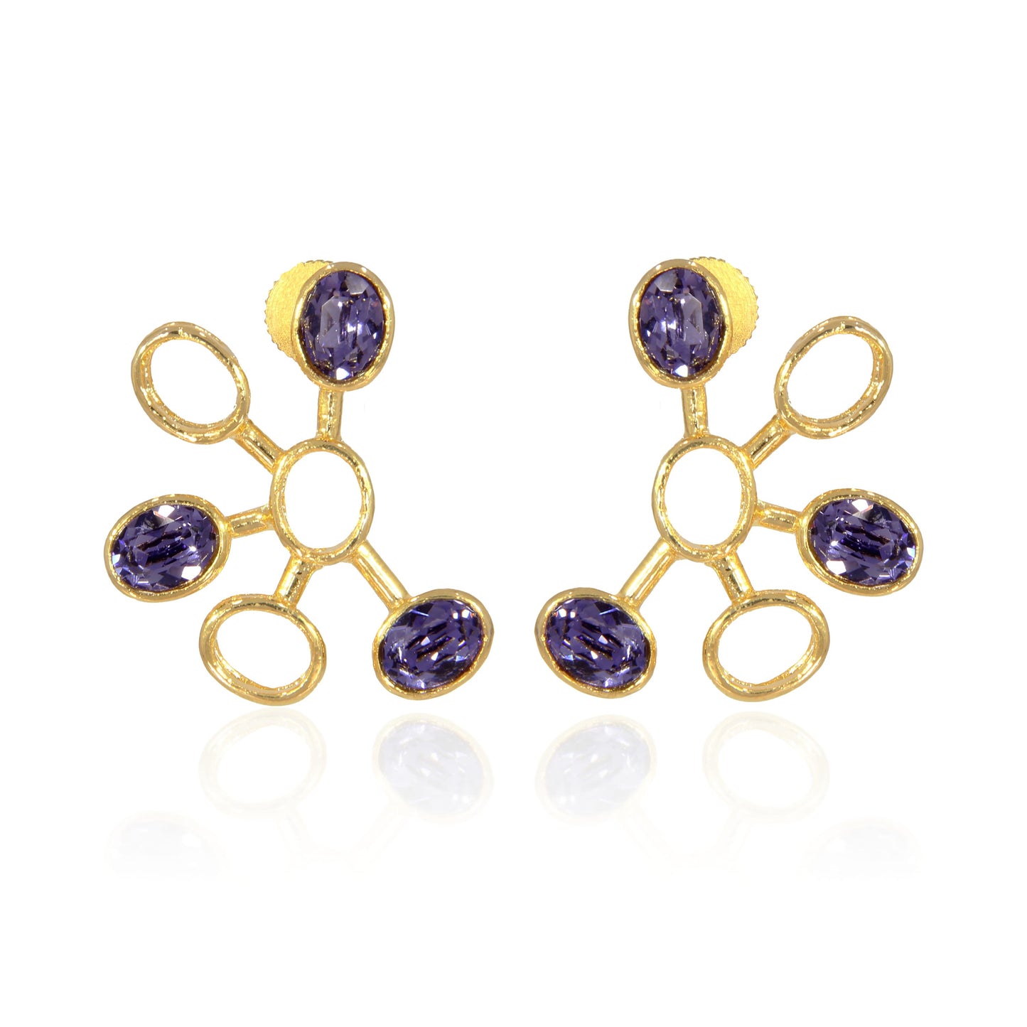 Molecular Stud Earrings - Tanzanite Blue
