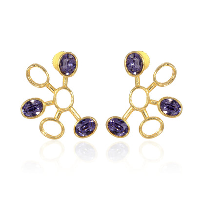 Molecular Stud Earrings - Tanzanite Blue