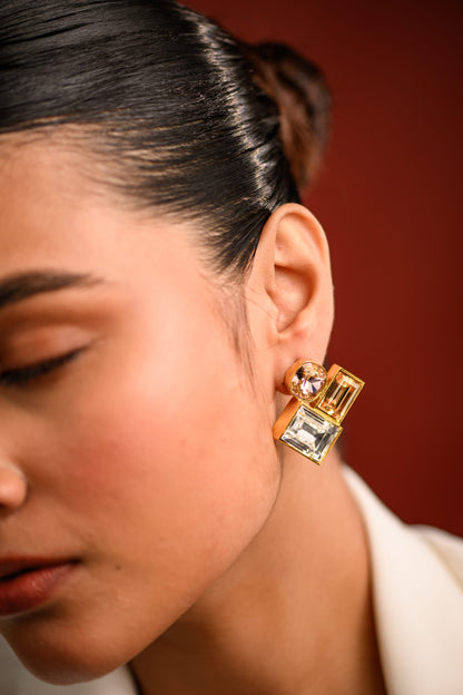 Rosalind Three  Crystal Stud Earrings