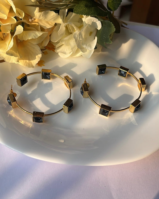 Graphite Classic Hoop Earrings