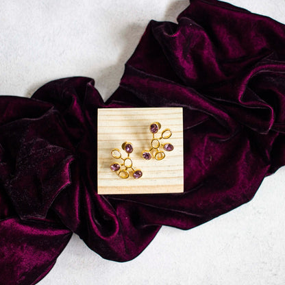 Molecular Stud Earrings - Dark Pink