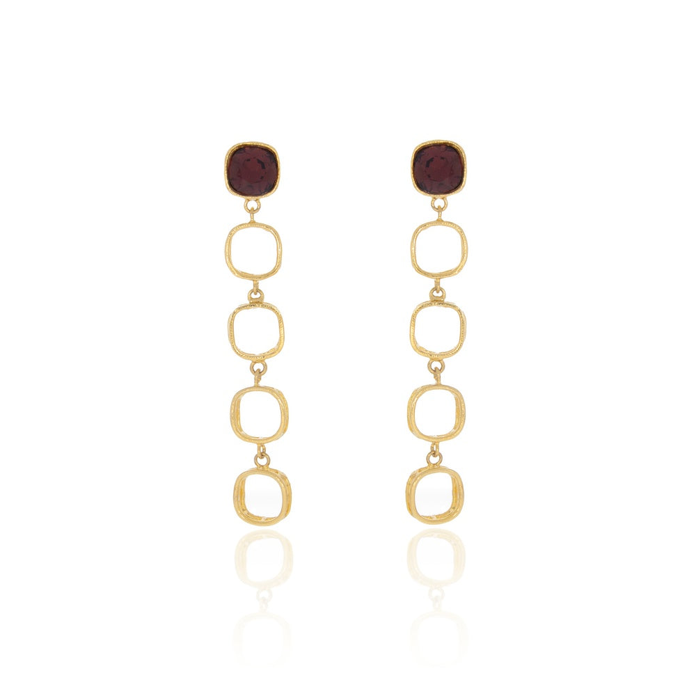 Cushion Dangler earrings - Denim Blue