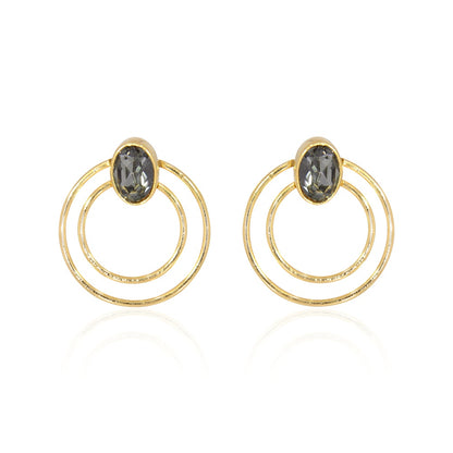 Detachable Double Ring Stud Earrings