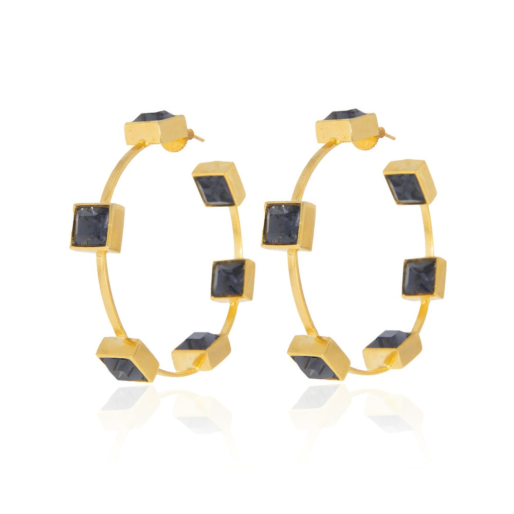 Graphite Classic Hoop Earrings