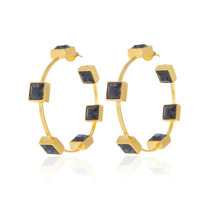 Graphite Classic Hoop Earrings
